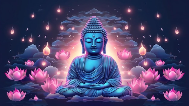 Buddha-Status mit unscharfem Hintergrund