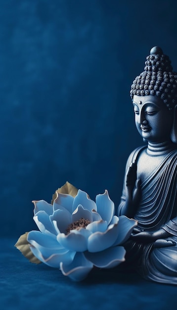 Buddhismus-Hintergrund mit Buddha und Lotus