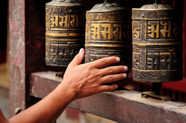 Buddhistische Hand im Tempel