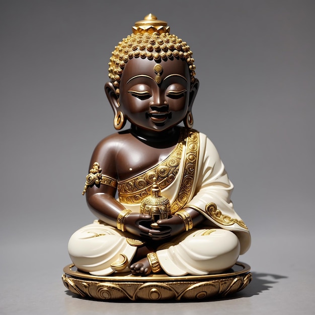 Budha-Keramikstatue realistisches Bild 02