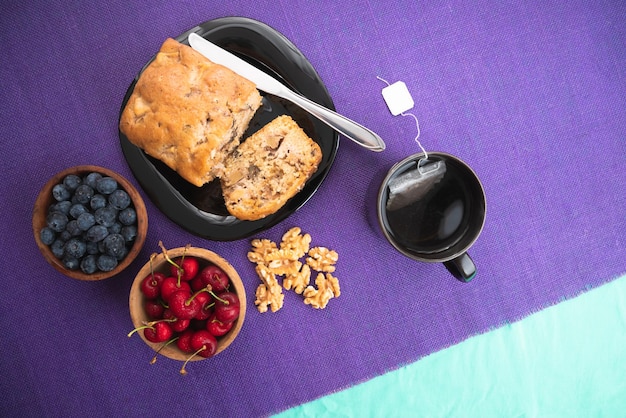 Budin de frutos rojos saludable