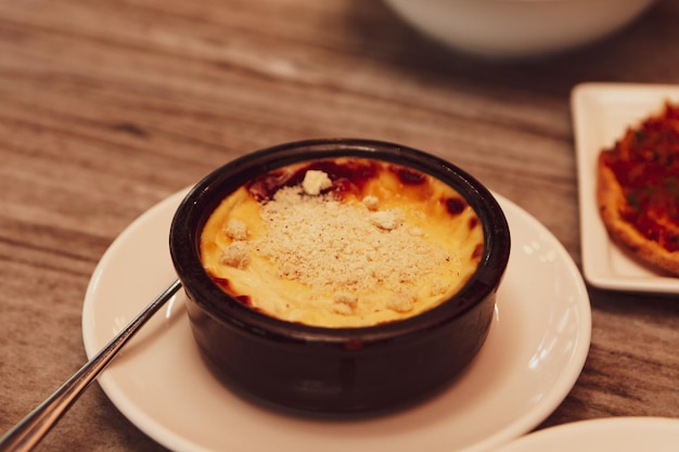 budín de leche de postre turco tradicional con arroz