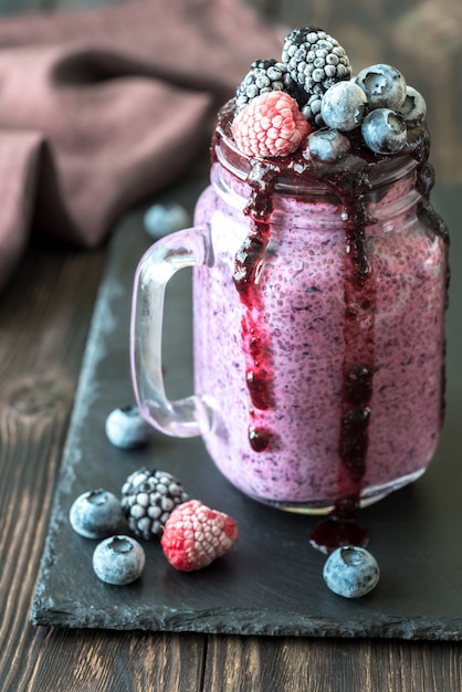 Budín de semillas de chia y arándanos