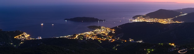 Budva Riviera Nacht Küste Montenegro Balkan Adria