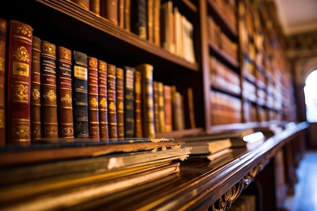 Bücherregale voller Bücher in einer alten Bibliothek