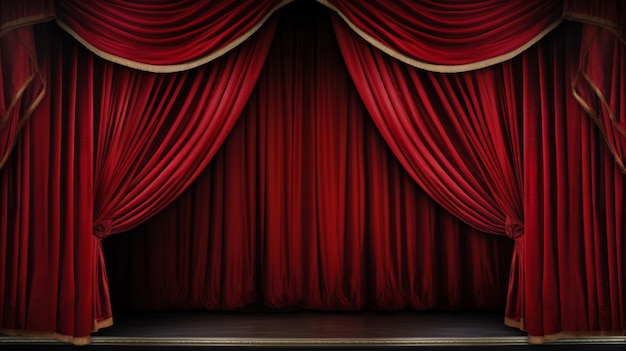 Bühne in einem Theater Theater rote Samtvorhänge