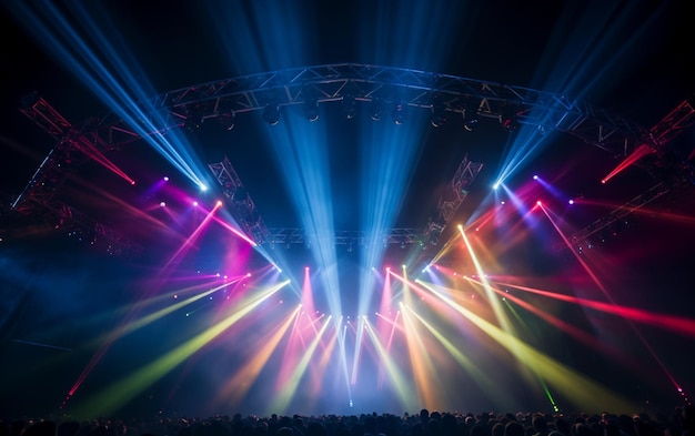 Bühnenbeleuchtung auf Konzertbeleuchtungsgeräten mit mehrfarbigen Strahlen