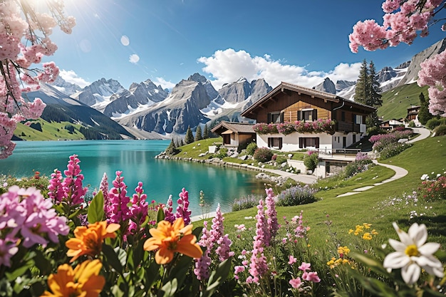 Buen paisaje de los Alpes