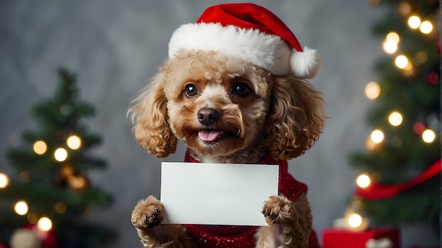 buen perro buen caniche texto modelo de logotipo de diciembre modelo de navidad