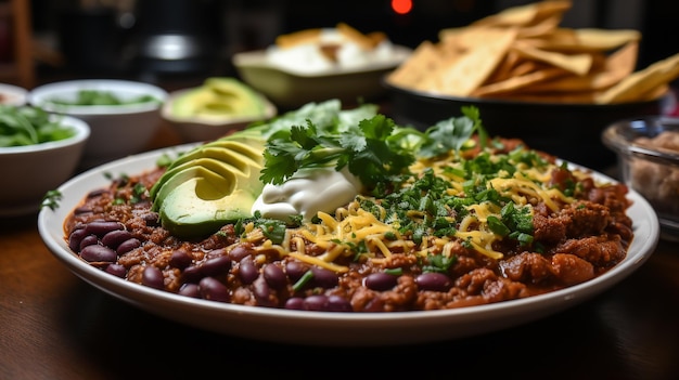 Foto un buen plato de chile picante