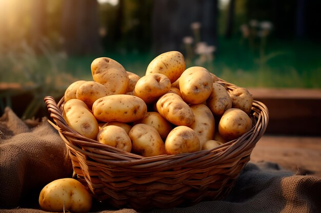 Buena cosecha de patatas Cultivo de patatas Granja y campo Cultivos agrícolas cosechados