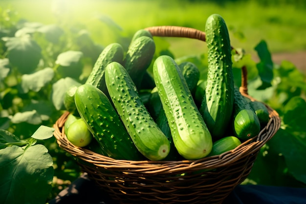 Una buena cosecha de pepinos Cultivo de pepinos Granja y campo Cultivos agrícolas cosechados