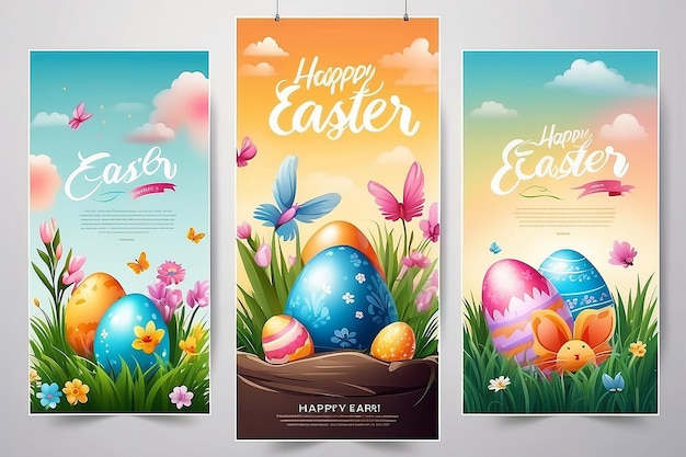 Buena Pascua plantilla de póster vertical con para la celebración de Pascua