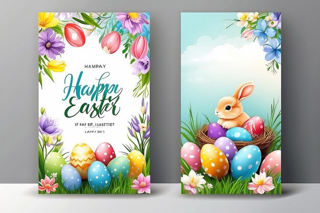 Buena Pascua plantilla de póster vertical con para la celebración de Pascua