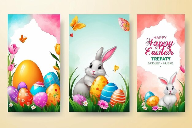 Buena Pascua plantilla de póster vertical con para la celebración de Pascua