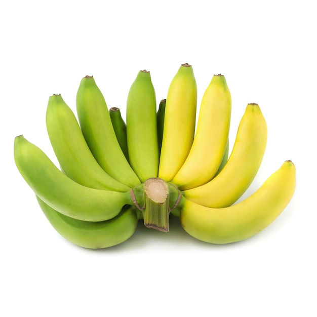 Bündel Bananen getrennt auf einem weißen Hintergrund