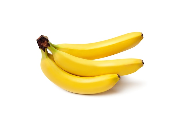 Bündel Bananen isoliert auf weißem Hintergrund. Beschneidungspfad