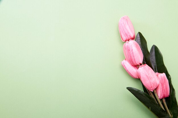 Bündel Tulpenblumen auf Grün