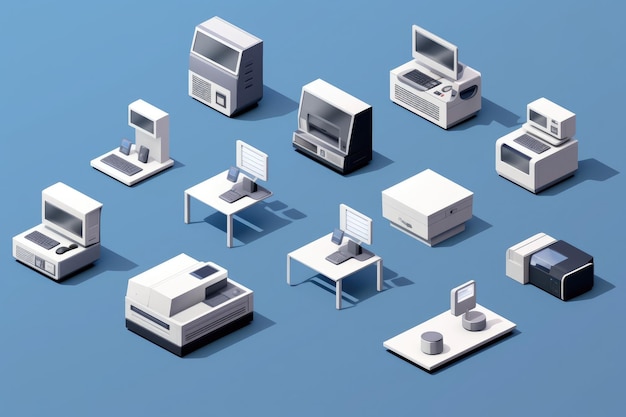 Büro-Fotokopiermaschinen-Symbol im 3D-Stil