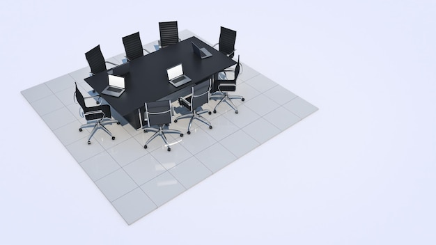 Büro-Panorama. 3D-Rendering