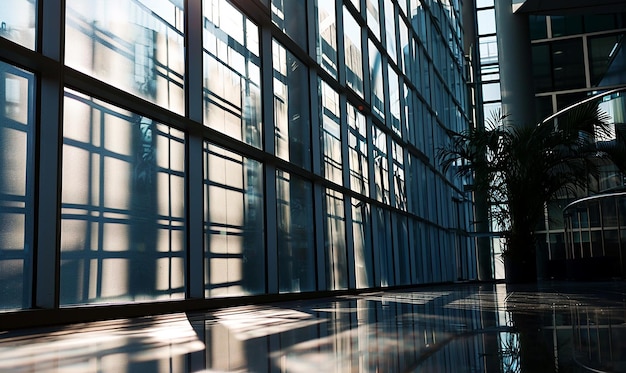 Büro-Reflexionen Glasoberflächen Transparenz