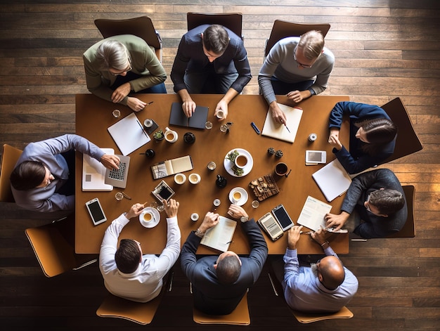 Büro-Team auf dem Tisch