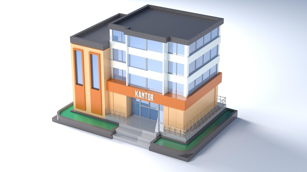Bürogebäude in Farbe 3D-Rendering