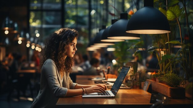 Bürointerieur am Morgen heller Arbeitsplatz mit Stadtbild-Hintergrund für Geschäftspräsentationen