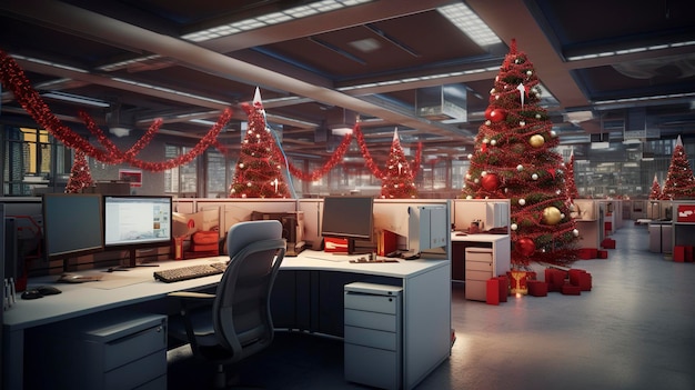 Bürokabinen im Weihnachtsthema