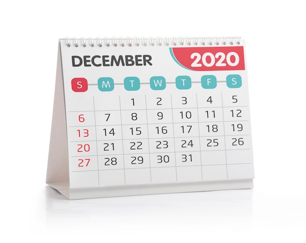 Bürokalender Dezember 2020