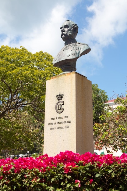 Foto büste von könig christian ix. in charlotte amalie