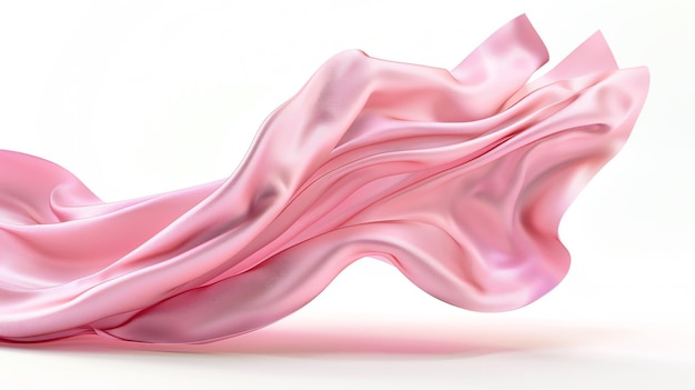 una bufanda de seda rosa con un diseño rosa y blanco en la parte inferior
