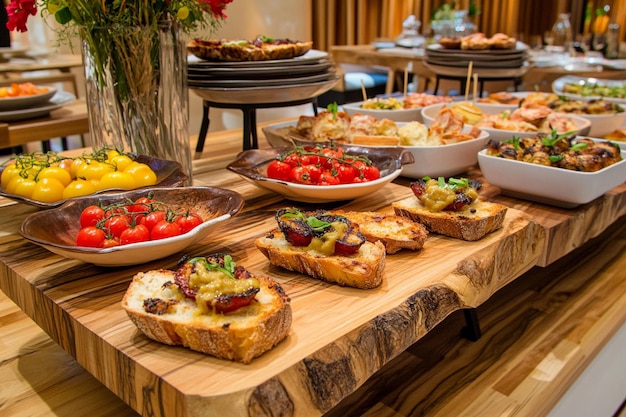 Buffet de comida deliciosa