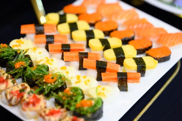 Foto buffet de sushi