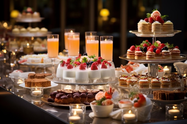 Buffet de postres para la celebración