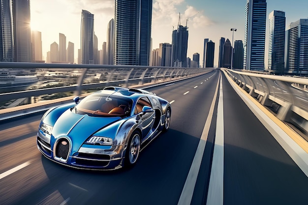 Bugatti Veyron fährt in Dubai