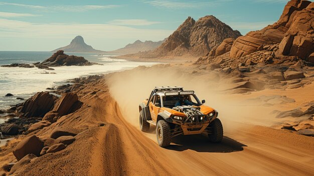 buggy de rally dakar no deserto