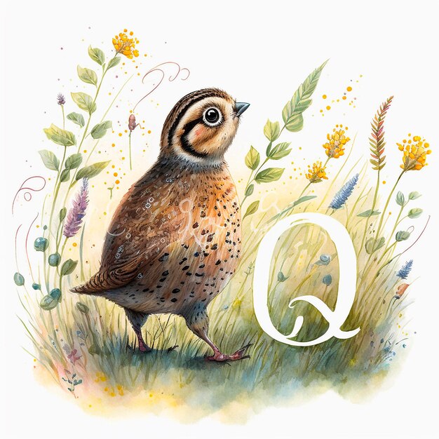 El búho y la letra O Explorando la naturaleza y aprendiendo el alfabeto Ilustración de acuarela para niños ABC
