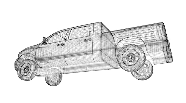 Bujía, estructura de la carrocería, modelo de alambre en el fondo