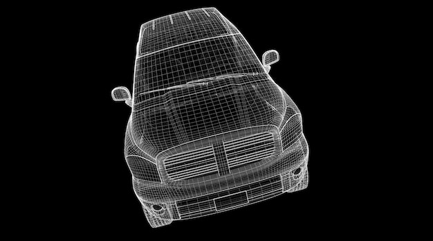 Bujía, estructura de la carrocería, modelo de alambre en el fondo