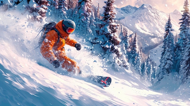 Bukovel Ukraine Snowboarder Hintergrundbanner HD