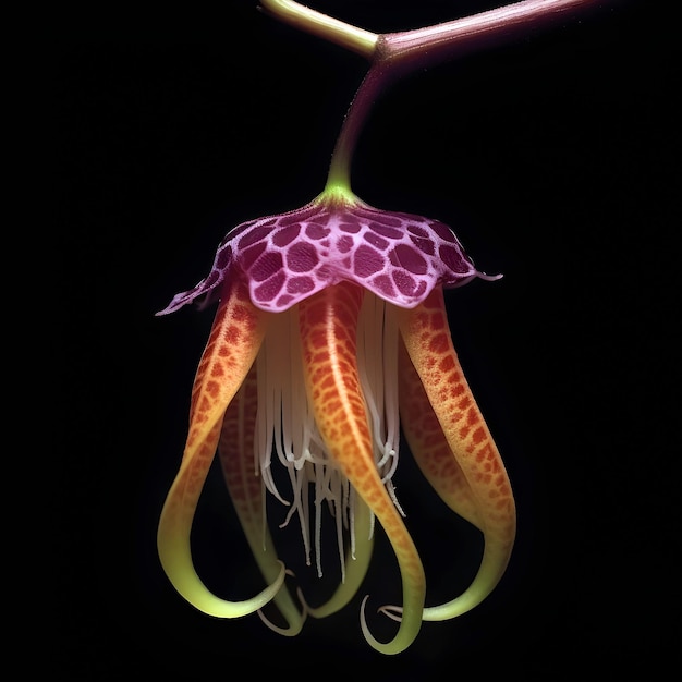 Bulbophyllum auf schwarzem Hintergrund