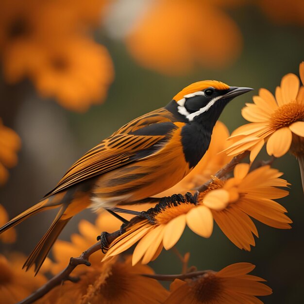 Bulbul de cabeza naranja Cyornis jugularis generativo ai