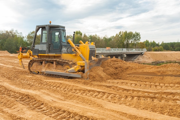 Buldozier auf Baustelle