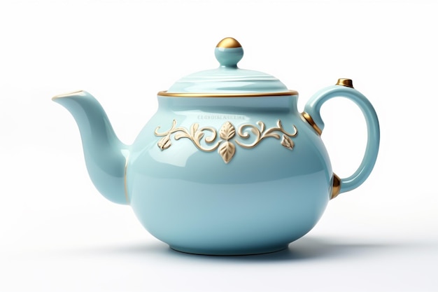 Bule de chá renderizado 3D no fundo branco isolado