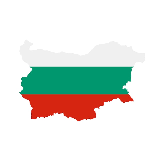 Bulgarien Flagge Karte Länderumriss mit Nationalflagge