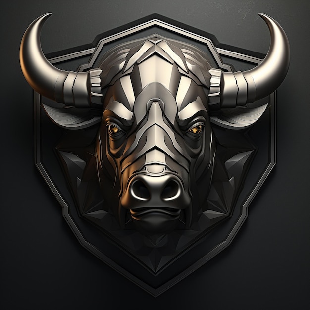 Bull Face Logo Designs Bull 3d Logo Bull Vector Artwork Bull Ai Logo Design (desenho de logotipo em 3D)