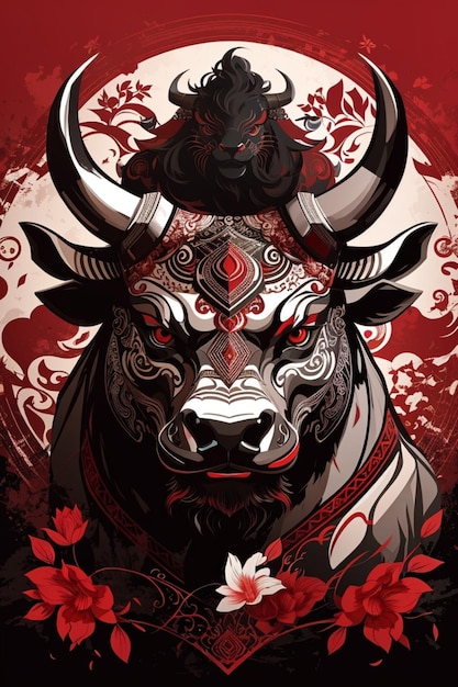 Bull-Illustration-Maskottchen-Logo-Design