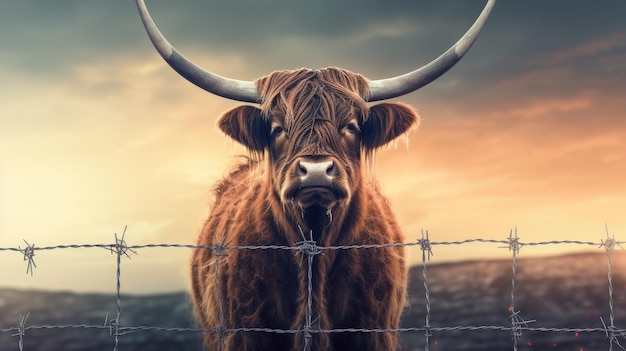 Bull-Portrait HD 8K-Hintergrundbild. Stockfotografisches Bild