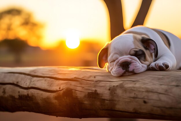 Foto bulldog al aire libre